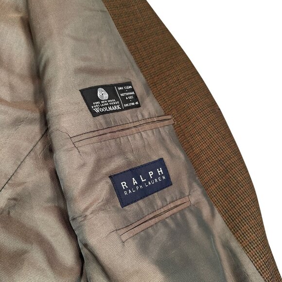 Ralph Lauren Houndstooth Sport Coat Mens Blazer Jacket Lambswool Single Breasted - Picture 3 of 16